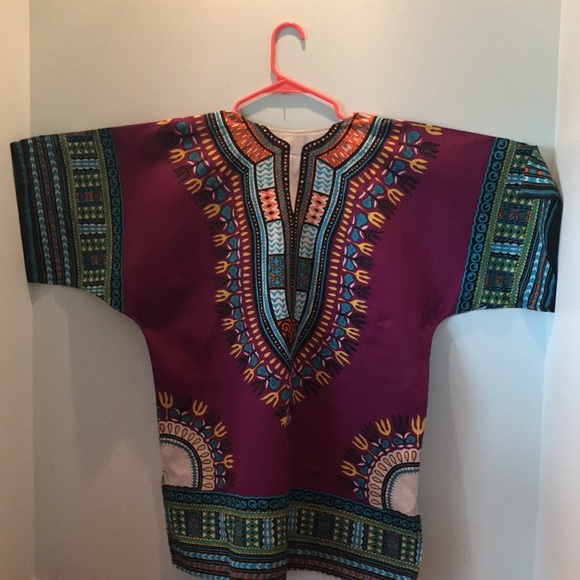 Dashiki tribal design short sleeve, 2front pockets - Picture 4 of 9